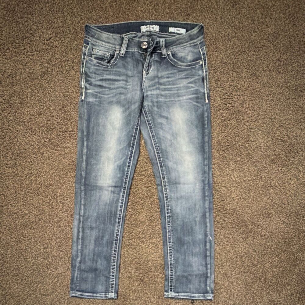 Daytrip Virgo Women's Medium Wash Blue Denim Skinny Jeans Slim Fit Stretch
